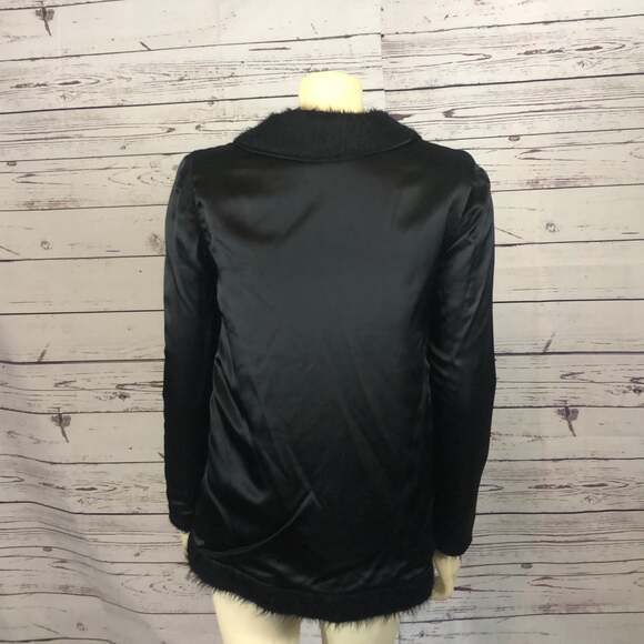 RESERSIBLE BLACK HOBO FAUX FUR COAT size medium - Picture 12 of 13